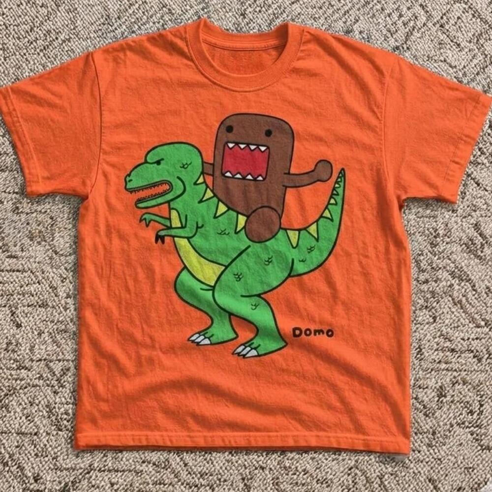 Domo Dinosaur Tee Orange & Green